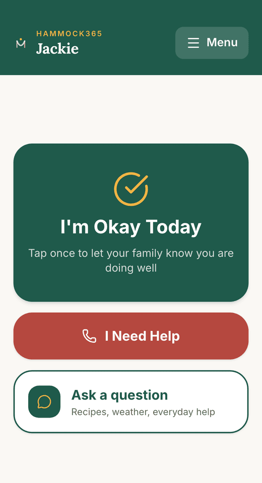 The parent's screen